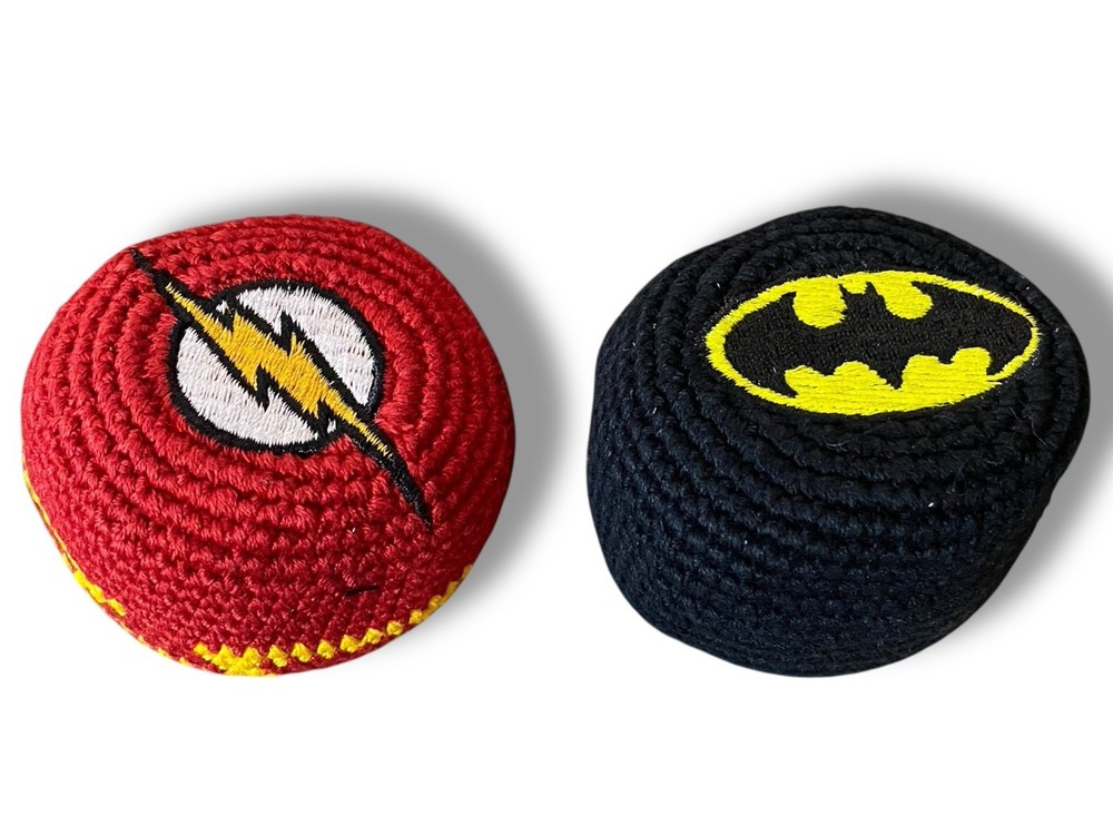 Batman & Flash DC Comics Hackysacks Foot Bags 100% Cotton