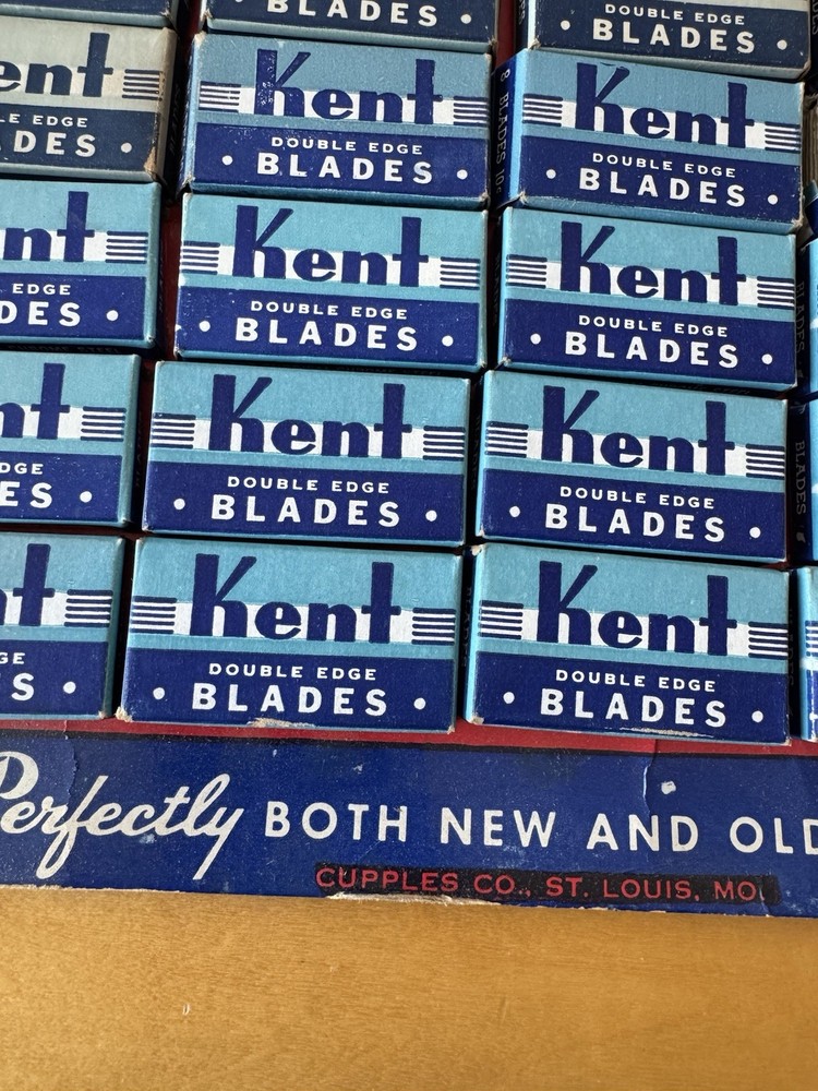 Vintage Razor Blade Store Display KENT Double-Edge Missing 3 Boxes