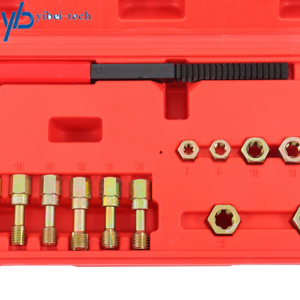 15-Pieces M6 M8 M10 M12 Metric Thread Chaser Set Practical Thread Restorer Tool