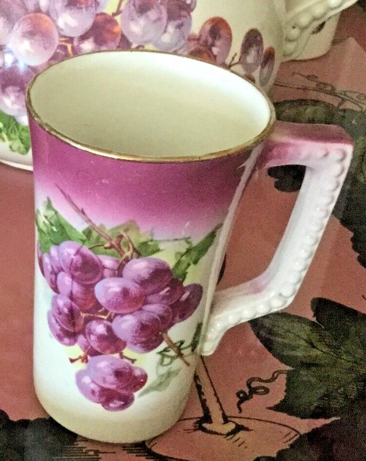 Vintage Wine/Cider Serving Set - Tray, Pitcher, 5 Mugs