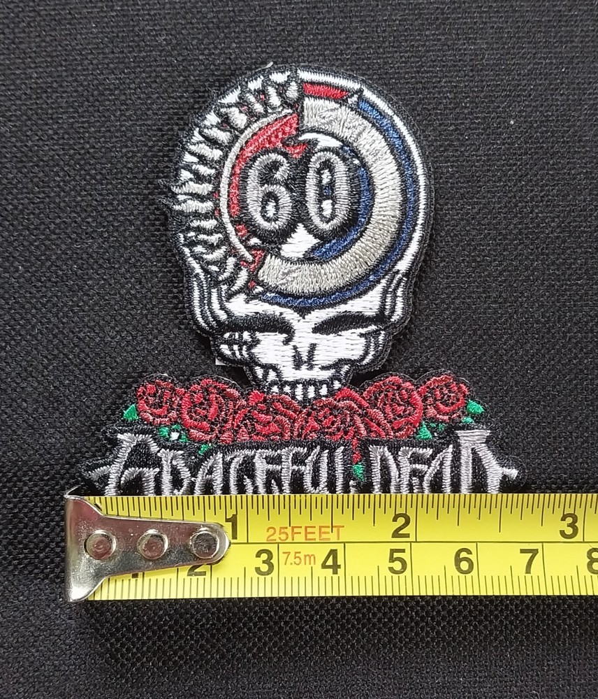 LICENSED ~ GRATEFUL DEAD 60th Anniversary and Logo ~ Iron On Band PATCH