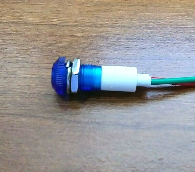 3 BBT 12 volt DC Waterproof Blue LED Low-Profile Indicator Lights
