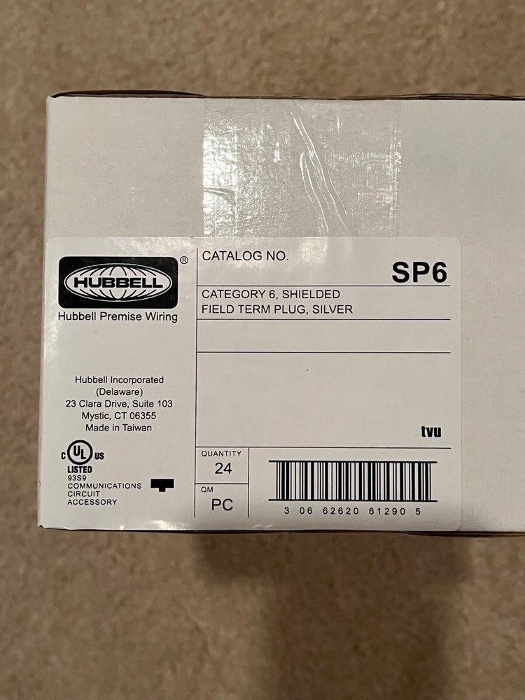 HUBBELL Shielded Field Term Plug, Silver SP6, NEW