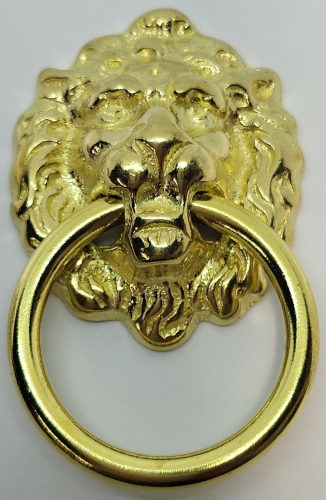 Solid brass Duncan Phyfe style Lion Head knocker ring Pull Early American SINGLE