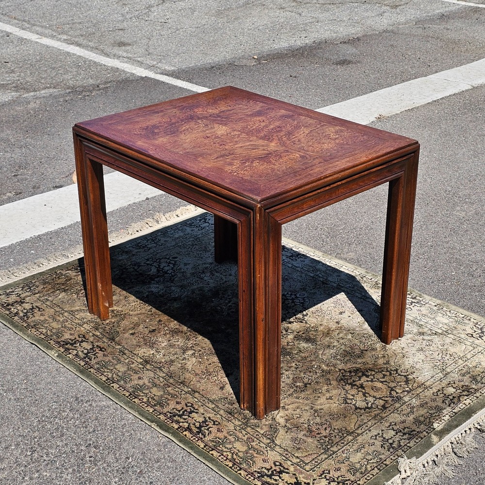 Altavista Lane Burled Walnut Rustic End Side Table 1950's