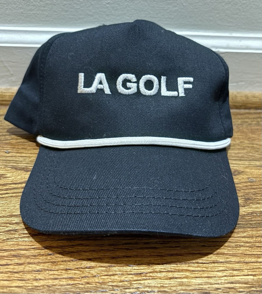 LA Golf Snapback Rope Hat - Black/White