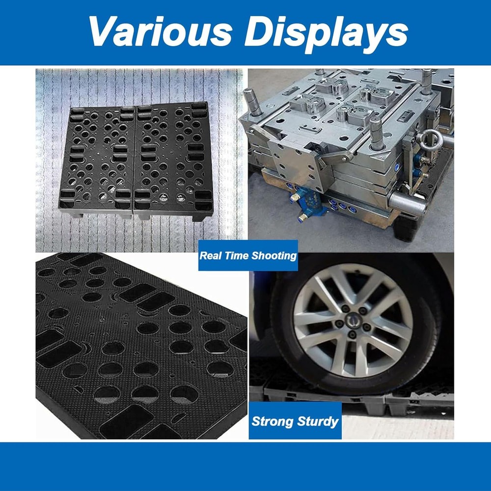 6 Pcs Moisture-proof Plastic Pallets Stackable Interlocking Storage Pallets