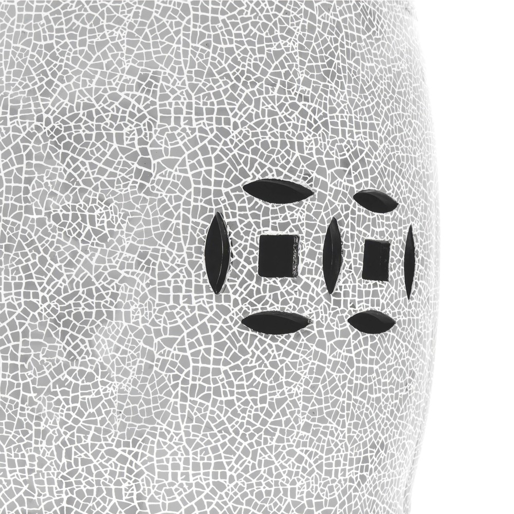 18" Silver Crackle Garden Stool