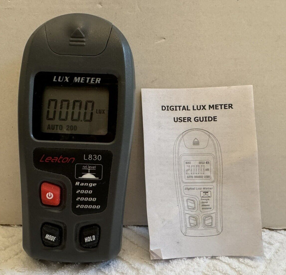 LEATON L830 Digital Lux Meter with User Guide - Excellent Pre Owned Condition