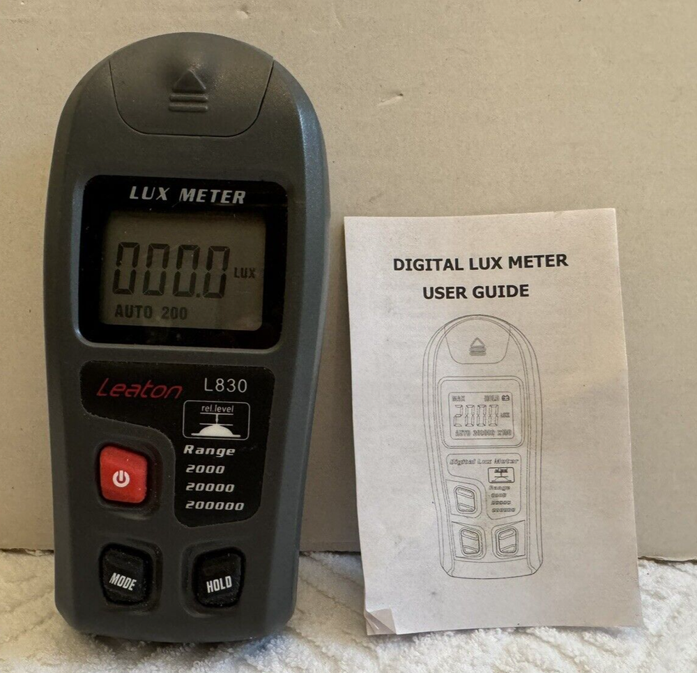LEATON L830 Digital Lux Meter with User Guide - Excellent Pre Owned Condition