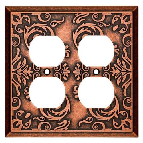 Double Duplex Wall Plate Double Outlet Copper Fairhope