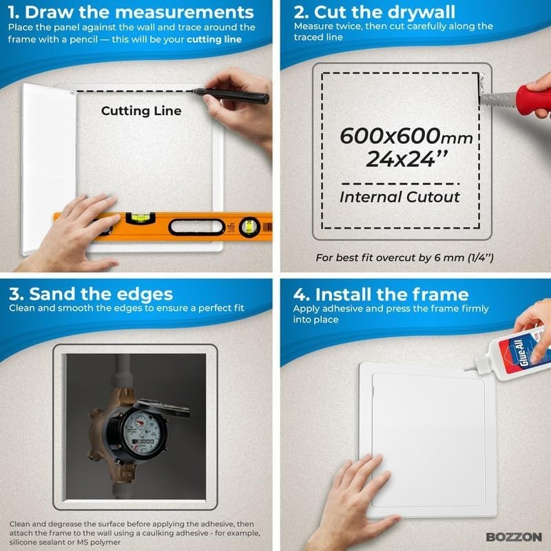 Versatile 24x24 Inch Drywall Access Panel - Flush or Surface Mount Options