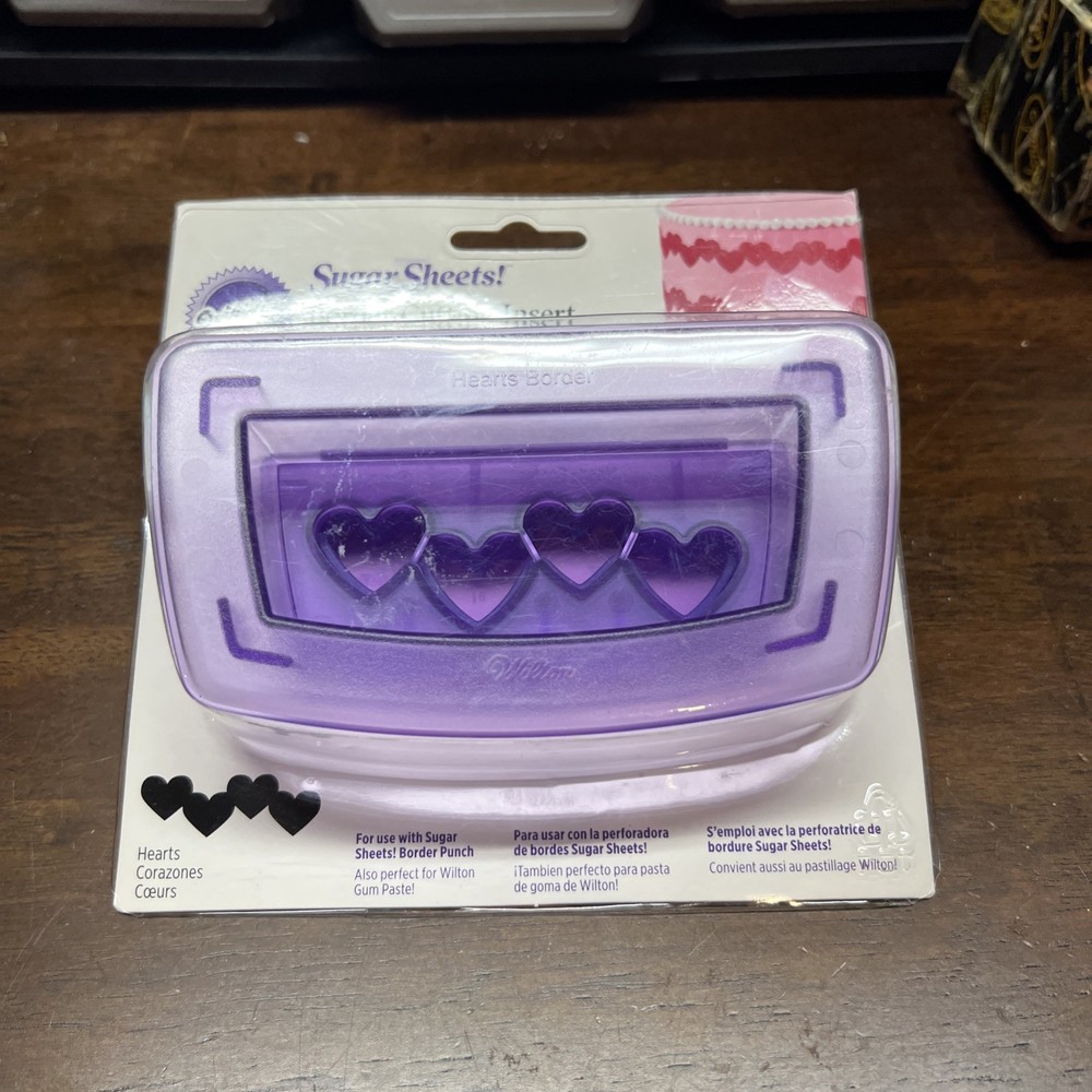 Wilton Cake Sugar Sheets Border Cutting Insert Hearts
