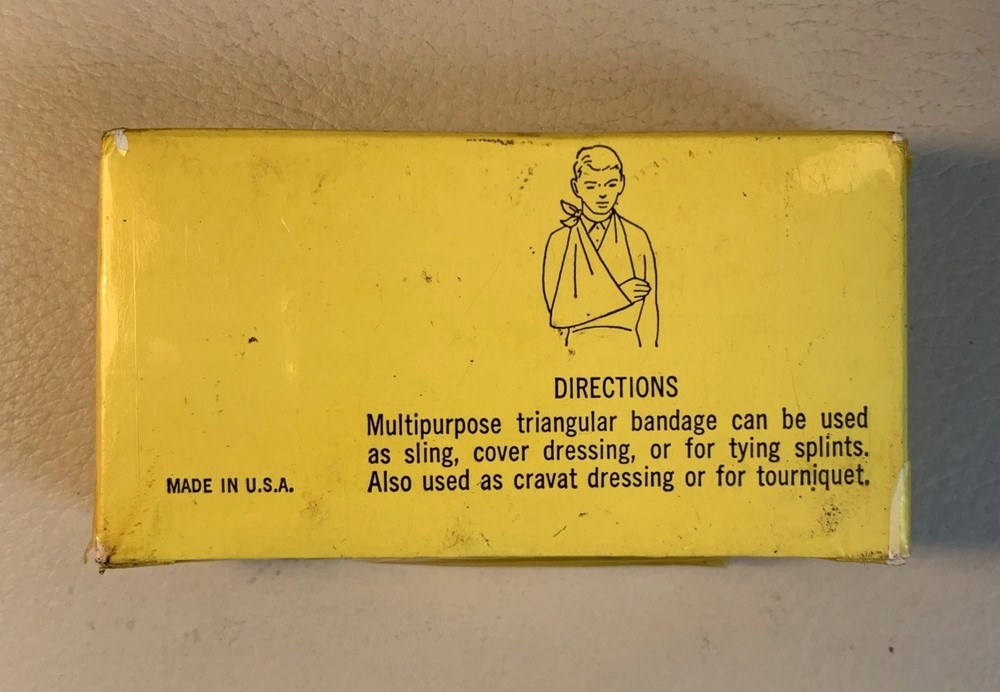 WWII MSCO Eye Dressing Packet, 2 Bandage Compress, Triangular & Adhesive Bandage