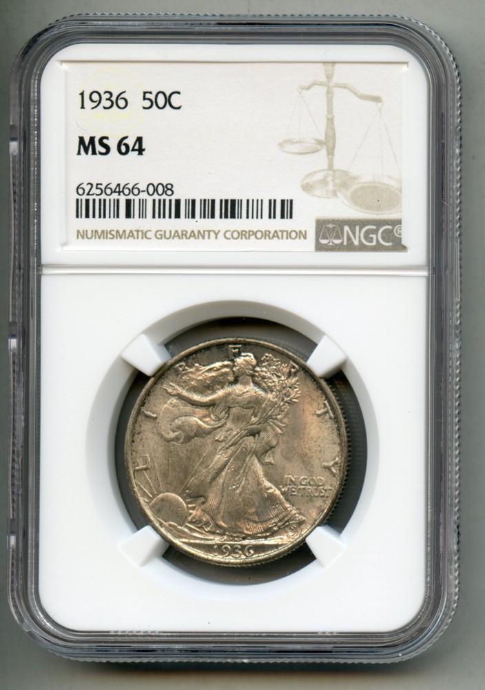 1936 Walking Liberty Silver Half Dollar NGC MS 64