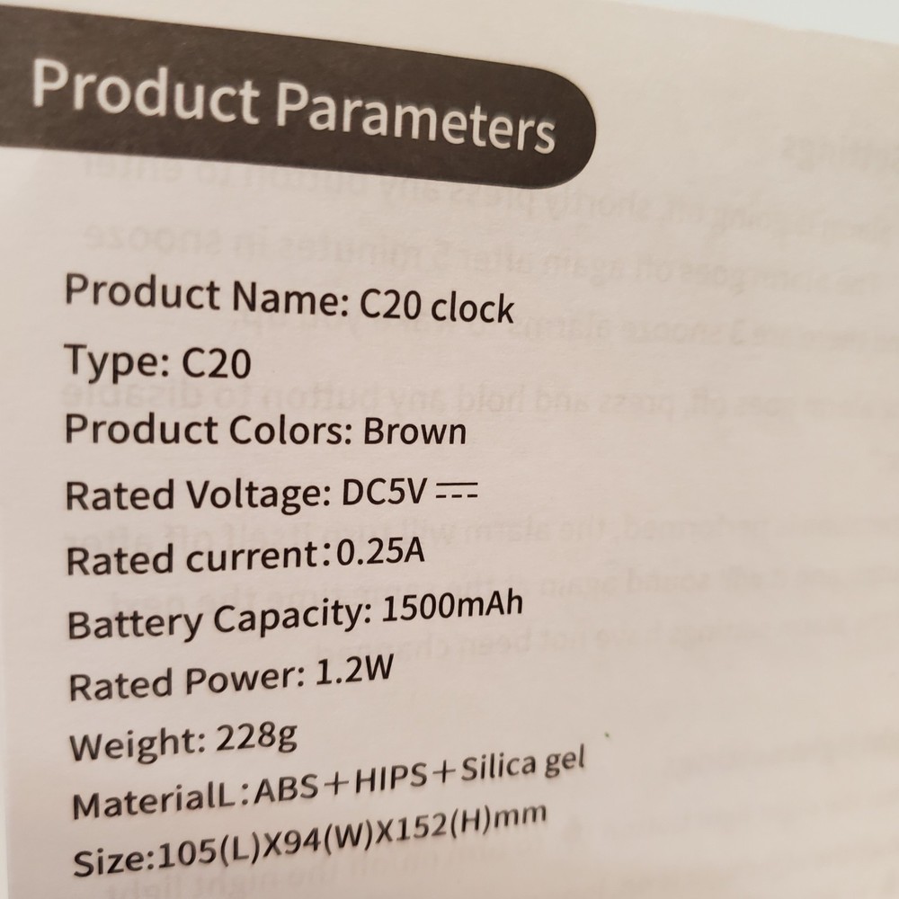 Capybara Alarm Clock With Night Light Yellow Soft Rechargeable