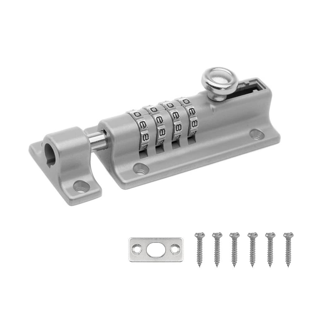 Sliding Combination Bolt Combi Bolt Latch Keyless Combination Bolt 4 Digit Pi...