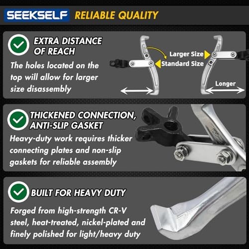 3" 4" 6" 8" Gear Puller Set, 2-Jaw/3-Jaw Bearing Puller Kit with Torque