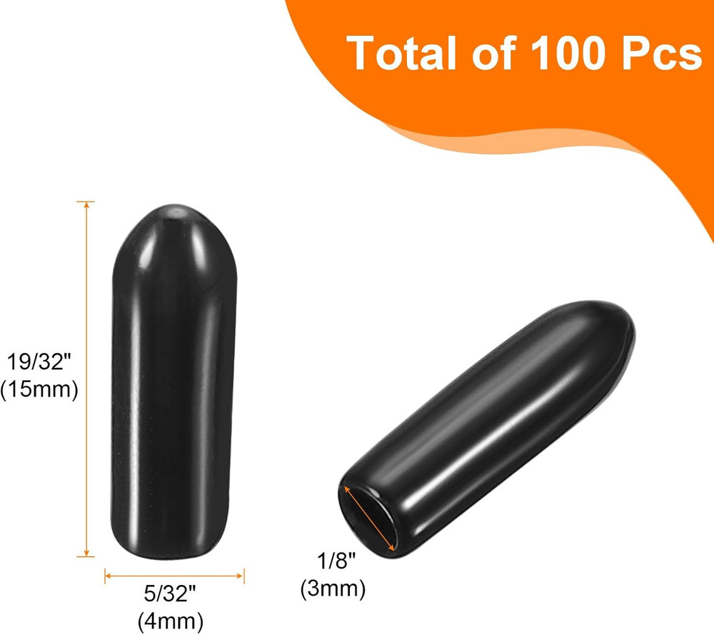 100Pcs Pegboard Hooks Protector Rubber End Caps, Peg Board Hook Flexible Prongs