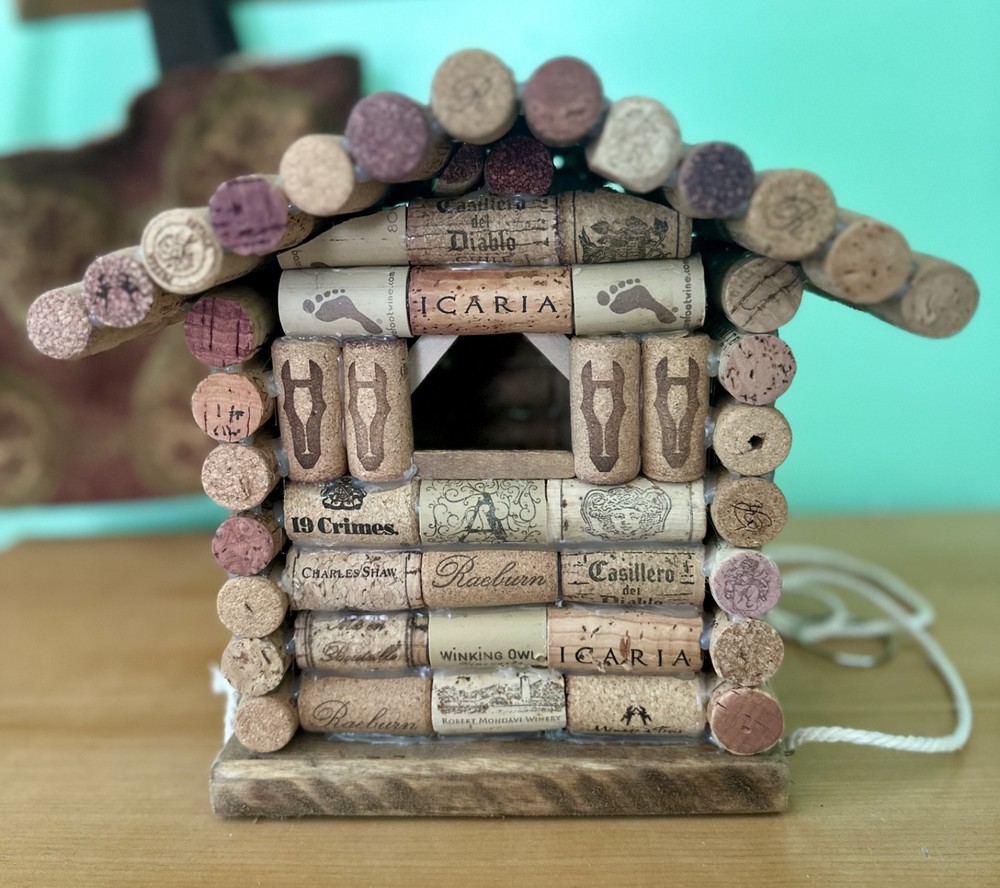 Handmade Wine Cork Birdhouse 