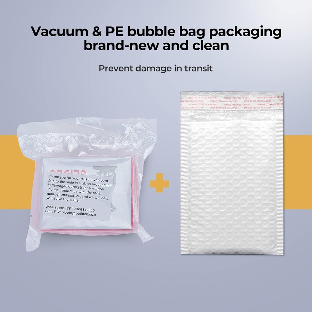 Rounded Edge Microscope Slides Kit, 50 Pcs Pre-Cleaned Blank Microscope Slide...