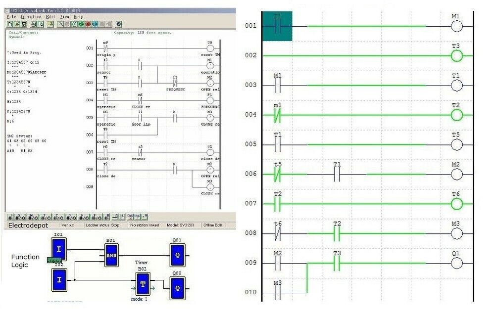 Automation PLC Programming Software, Ladder Logic Function w Simulator, examples