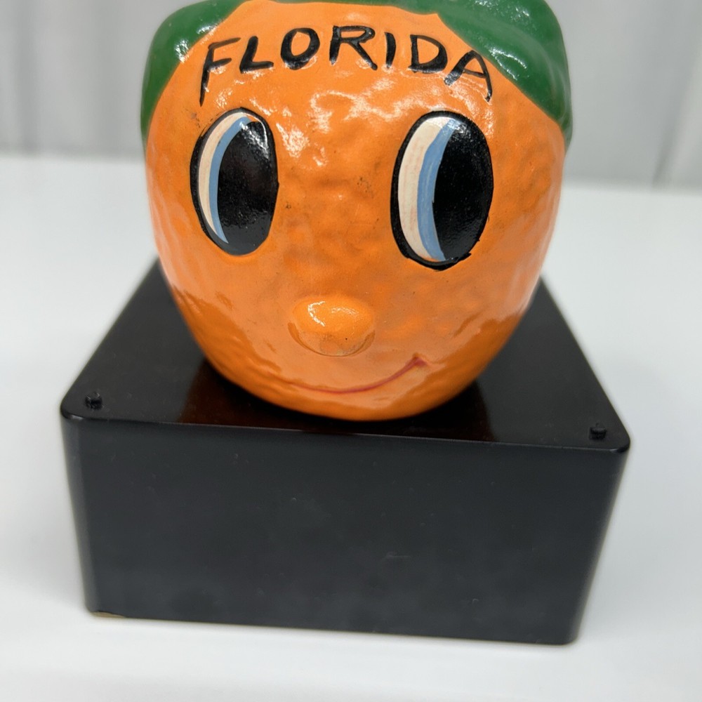 Vintage Anthropomorphic Smiling Florida Orange Bell Souvenir EUC!!