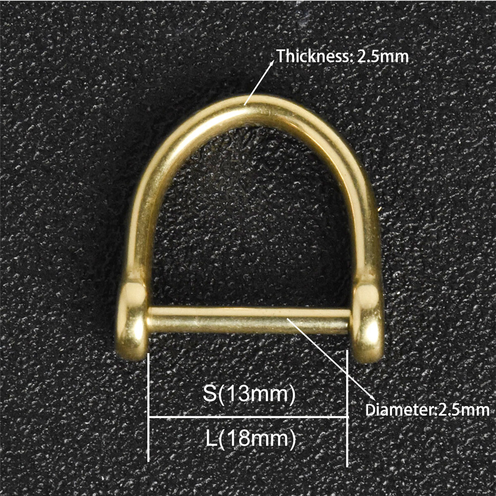 Solid Brass Stainless Steel Bow Shackle Screw Pin Joint Connect D Ring Key Chain