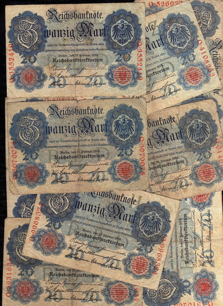 GERMANY  20 MARK  REICHSBANKNOTE / SOLD AS EACH