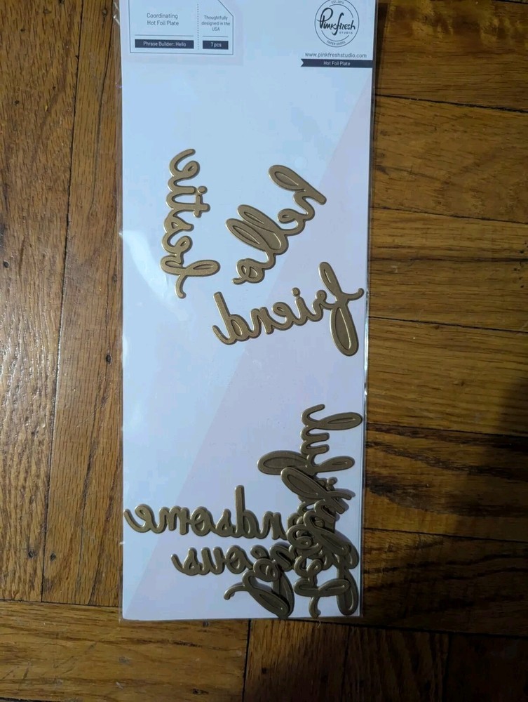 Pinkfresh Phrase Builder: Hello Hot Foil Plate