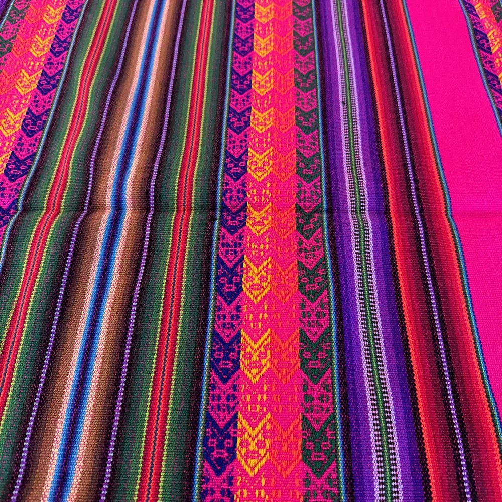 Peruvian Woven Blanket - Boho Tapestry ~59"X 39" Colorful Wool Tablecloth