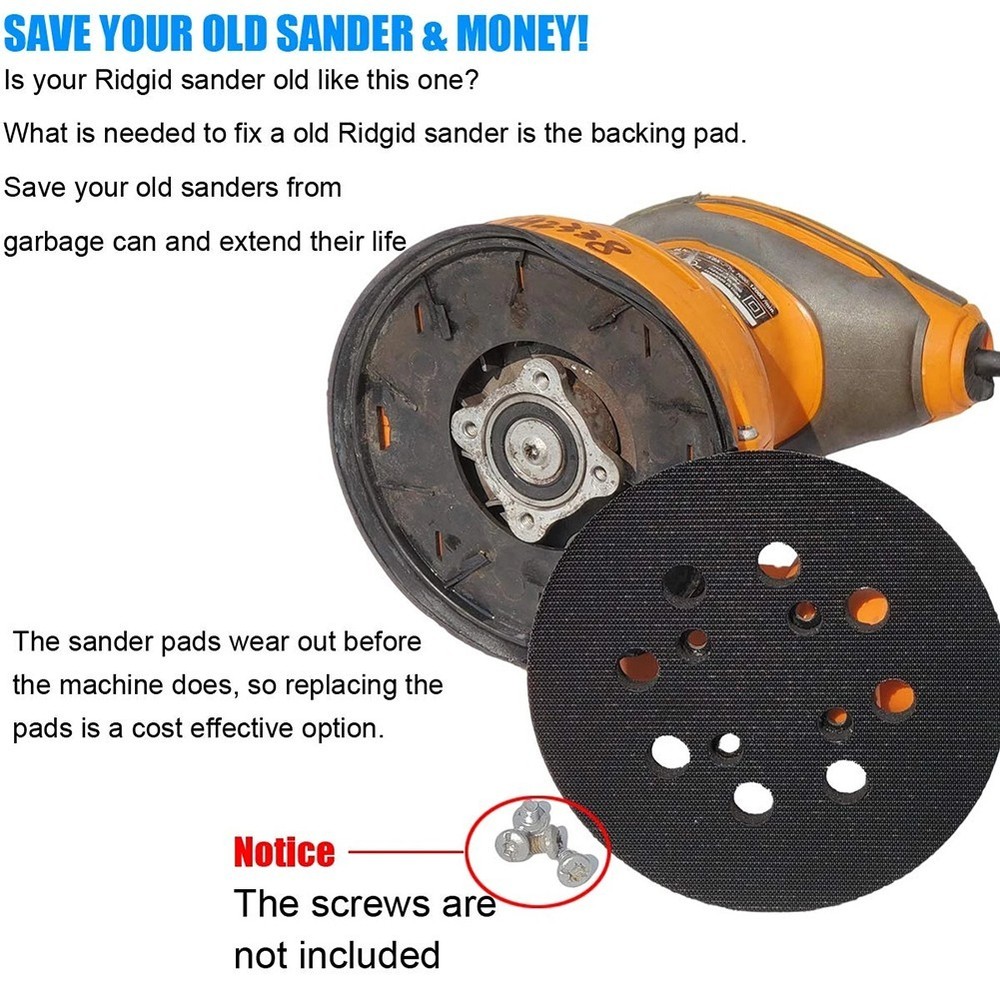 Orbit Sander Backing Pad Accessories Black Replacement 1 Pc 5inch/125mm