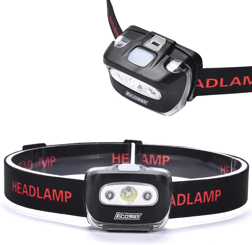 ACOWAY LED Headlamp - Bright Adjustable Flashlight for Outdoor Activities