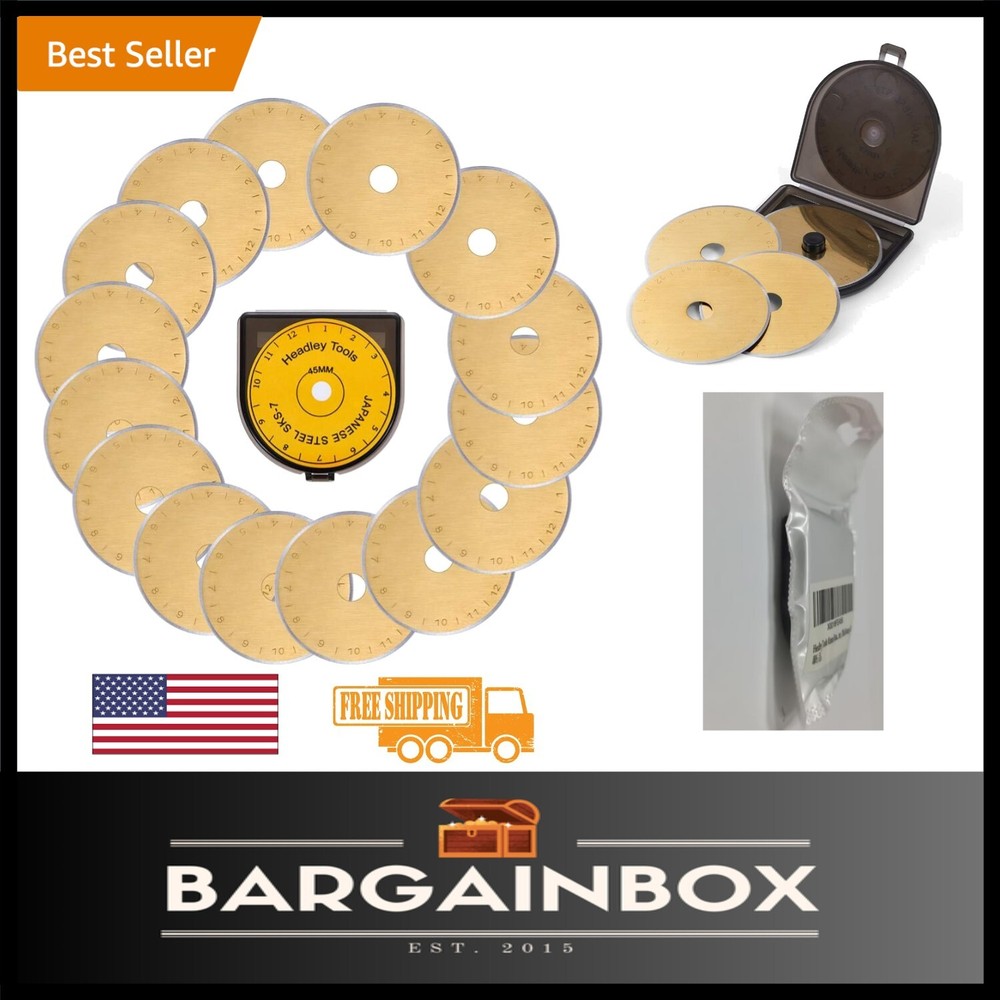Multi-Layer Cutting 45mm Rotary Blades - 15-Pack, Perfect for Quilting & More