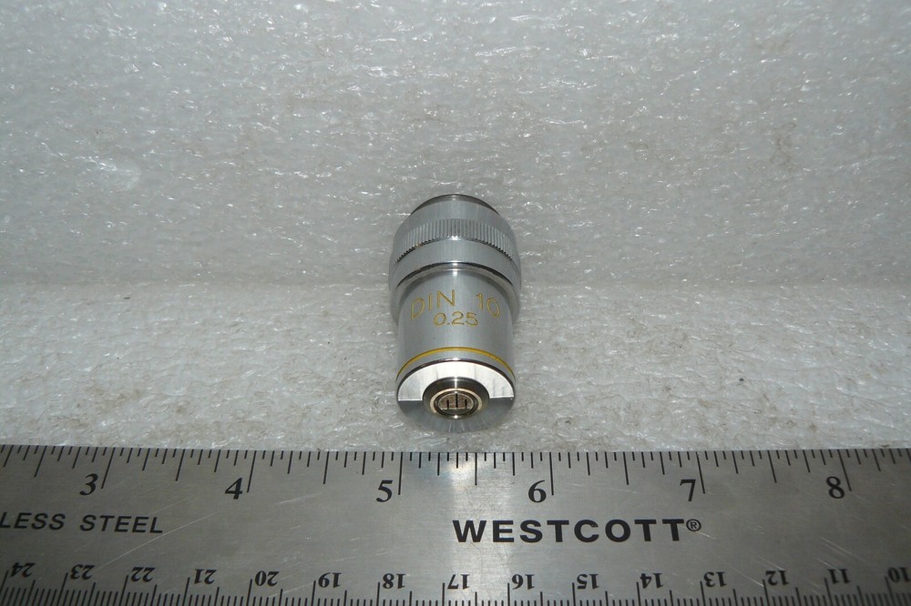 EDMUND DIN 10 / 0.25 MICROSCOPE OBJECTIVE 10X MAG