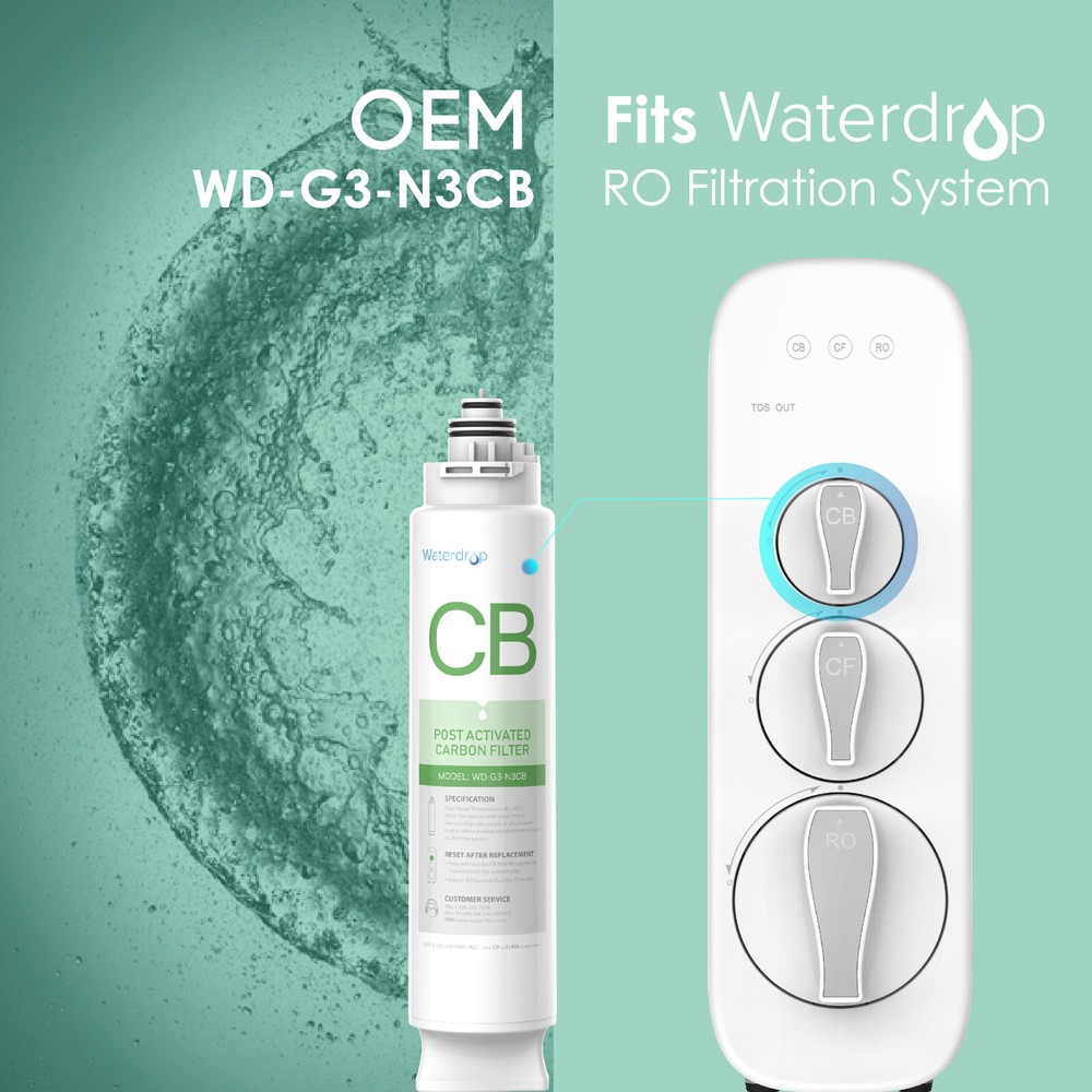 Waterdrop WD-G3-N3CB Filter, Replacement for WD-G3-W Reverse Osmosis System