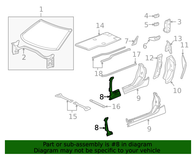 Genuine GM Rocker Panel 10420534
