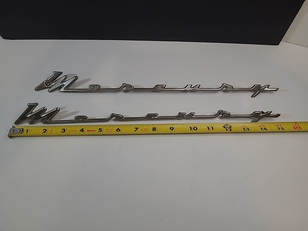 1955-56 Mercury Monterey Script OEM Quarter Panel Original Emblems