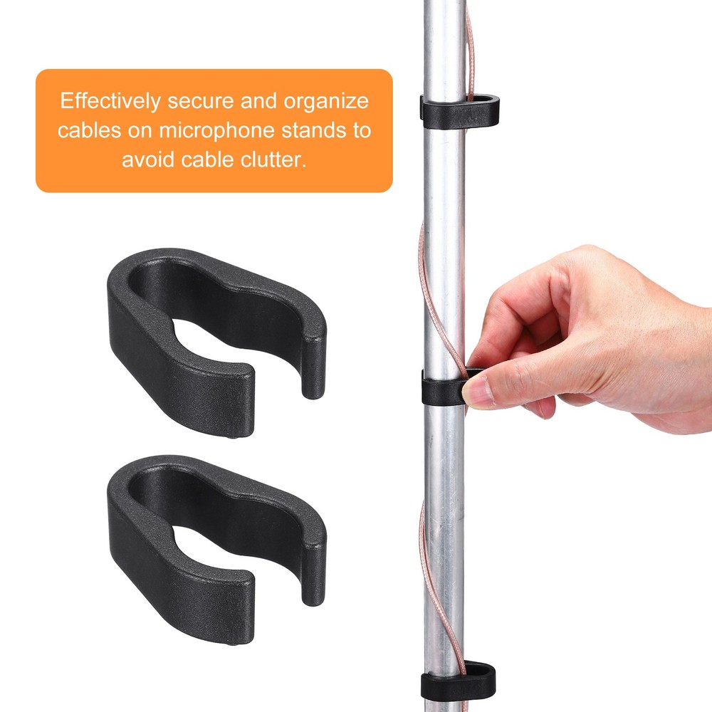 15pcs, 14mm Microphone Cable Clips Microphone Stand Cable Clips Flexible