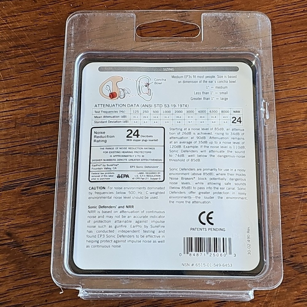 SureFire EP3 Sonic Defenders Hearing Protection - Medium