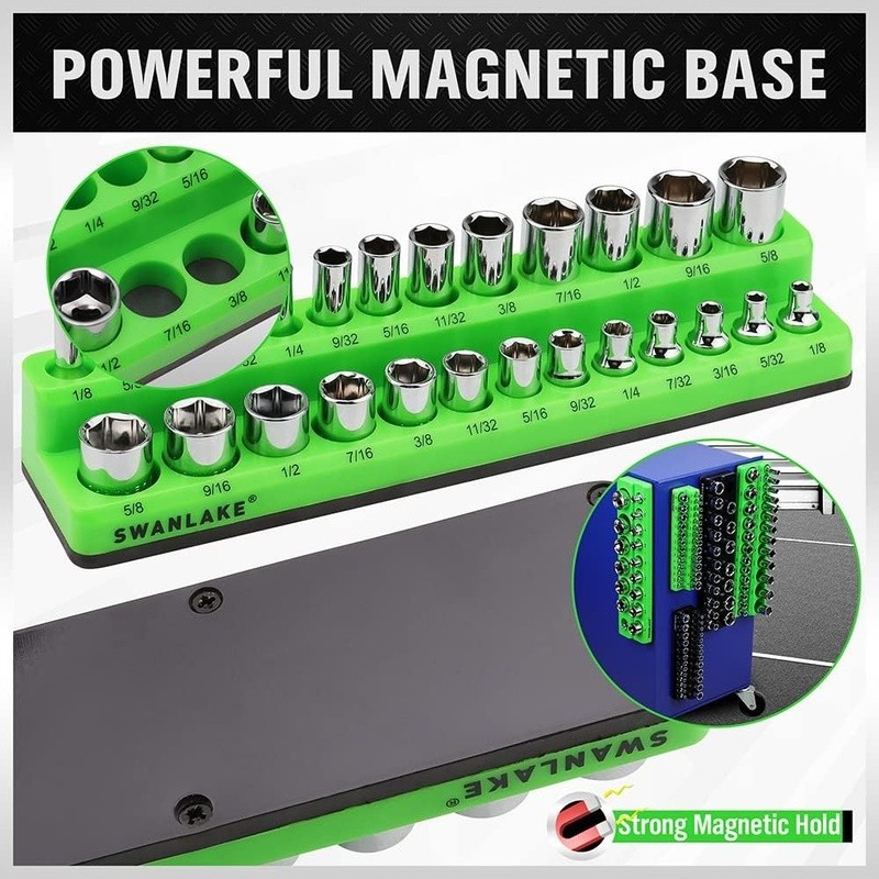 Heavy Duty Magnetic Socket Organizers Set 143pcs ABS Tool Storage Organizer New