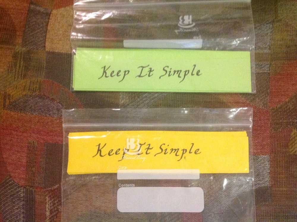 "Keep It Simple” Handmade Calligraphy For Bookmarking or Display. 