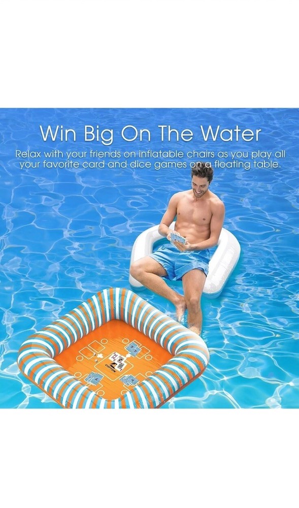 Cipton Inflatable Card Game Table Set - Pool Toys