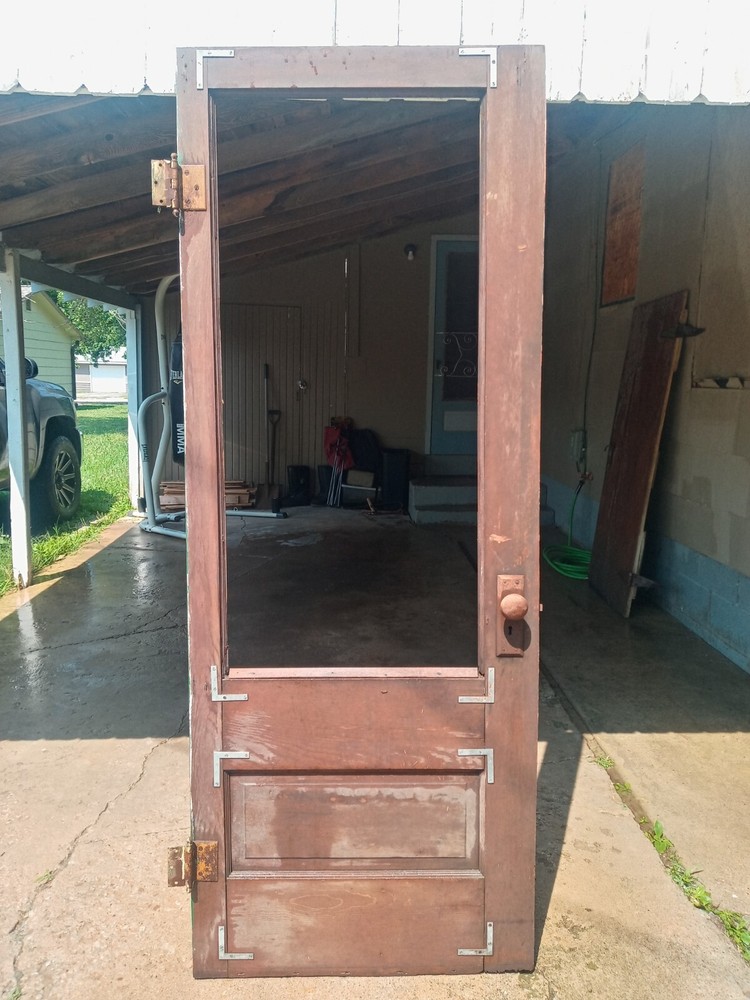 old wooden screen door