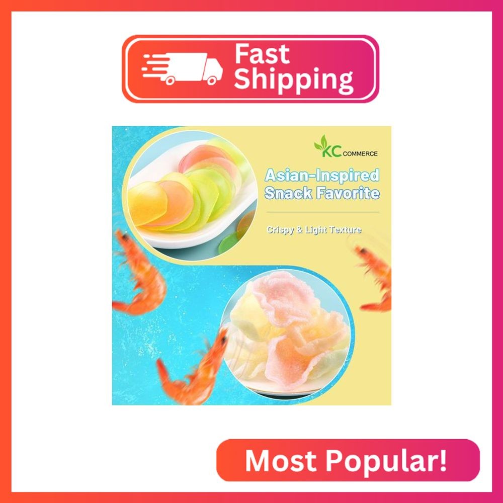 KC Commerce Colored Prawn Chips (Uncooked) – Authentic Asian Shrimp Crackers | F