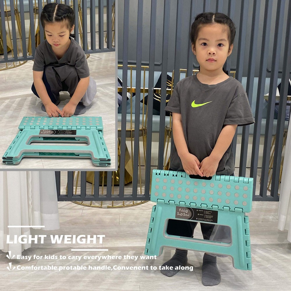 Folding Step Stool - 9" Height - Holds up 300 Lbs Lightweight Foldable Steppi...
