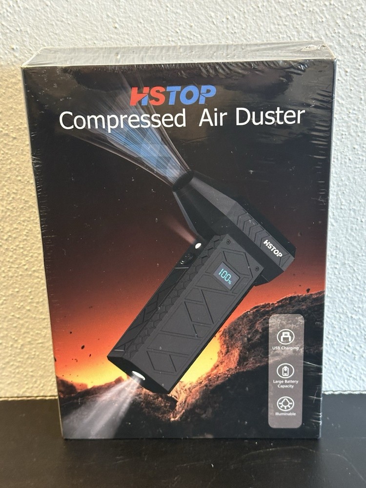 HSTOP Compressed Air Blower Duster Turbo Fan with Flashlight