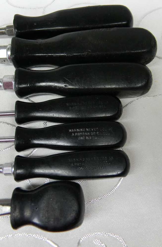 SNAP-ON 7PC BLACK HARD HANDLE MIXED SCREWDRIVER SET