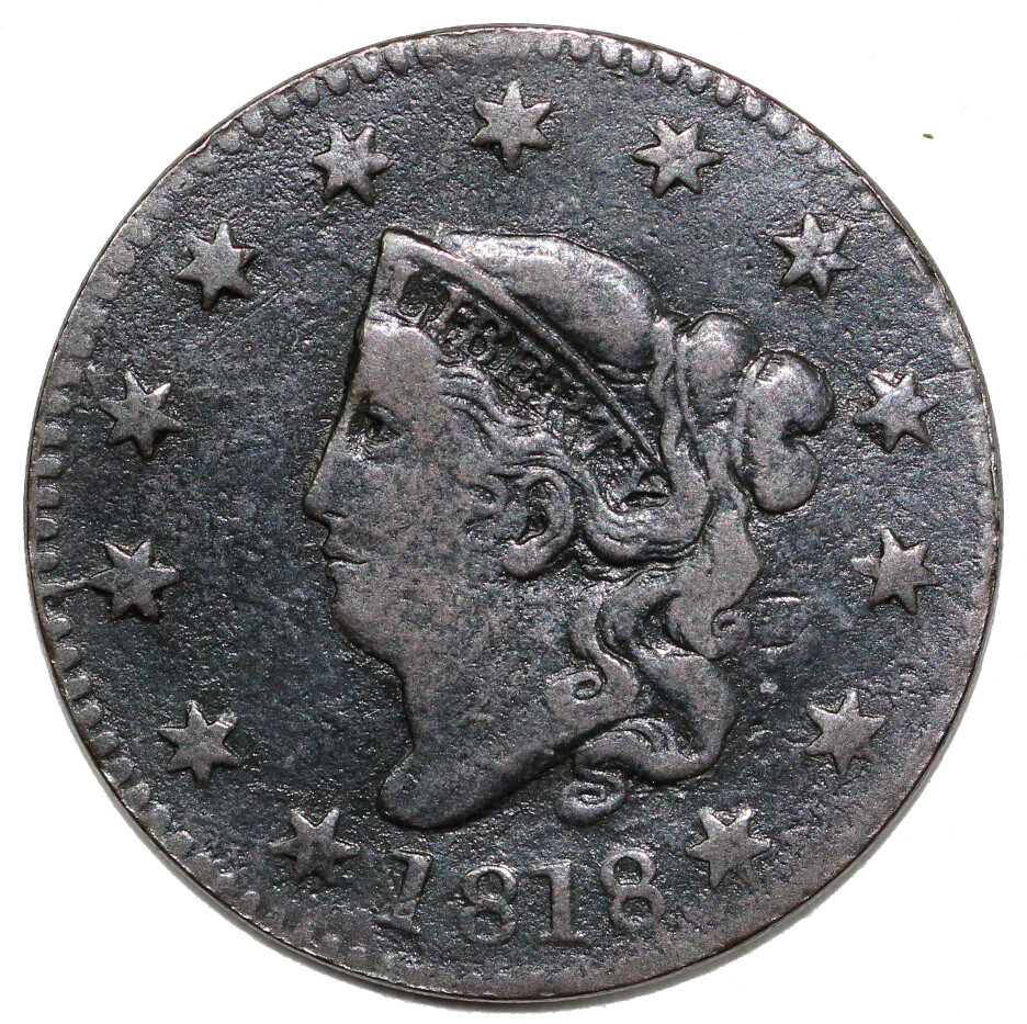 1818 1c N-4 Coronet or Matron Head Large Cent