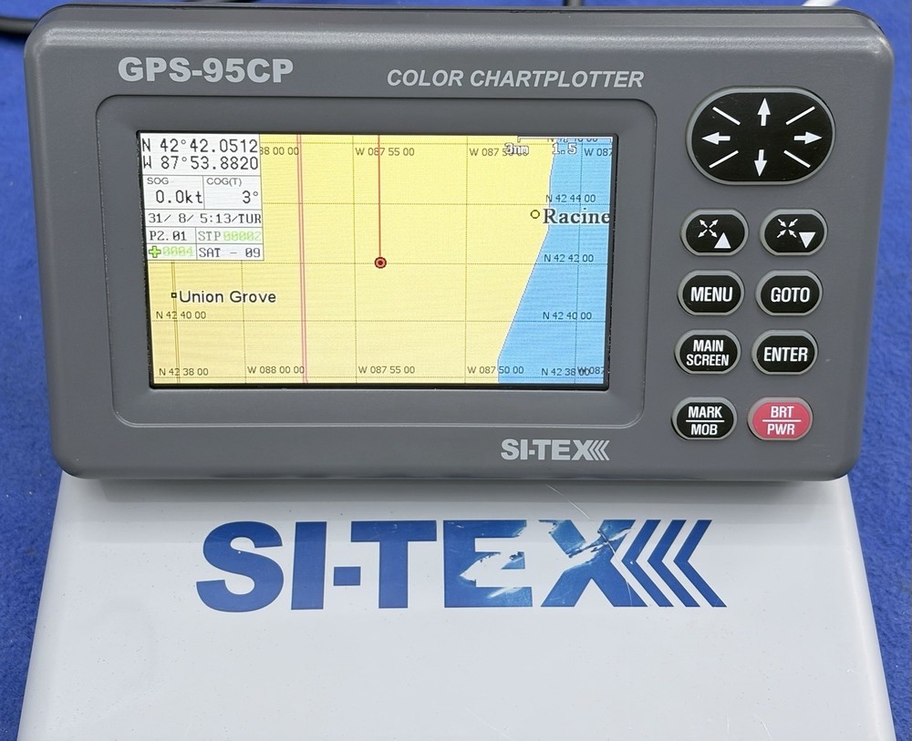 Si-Tex GPS-95CP GPS Chartplotter Display & Cover; Fully Tested & Working